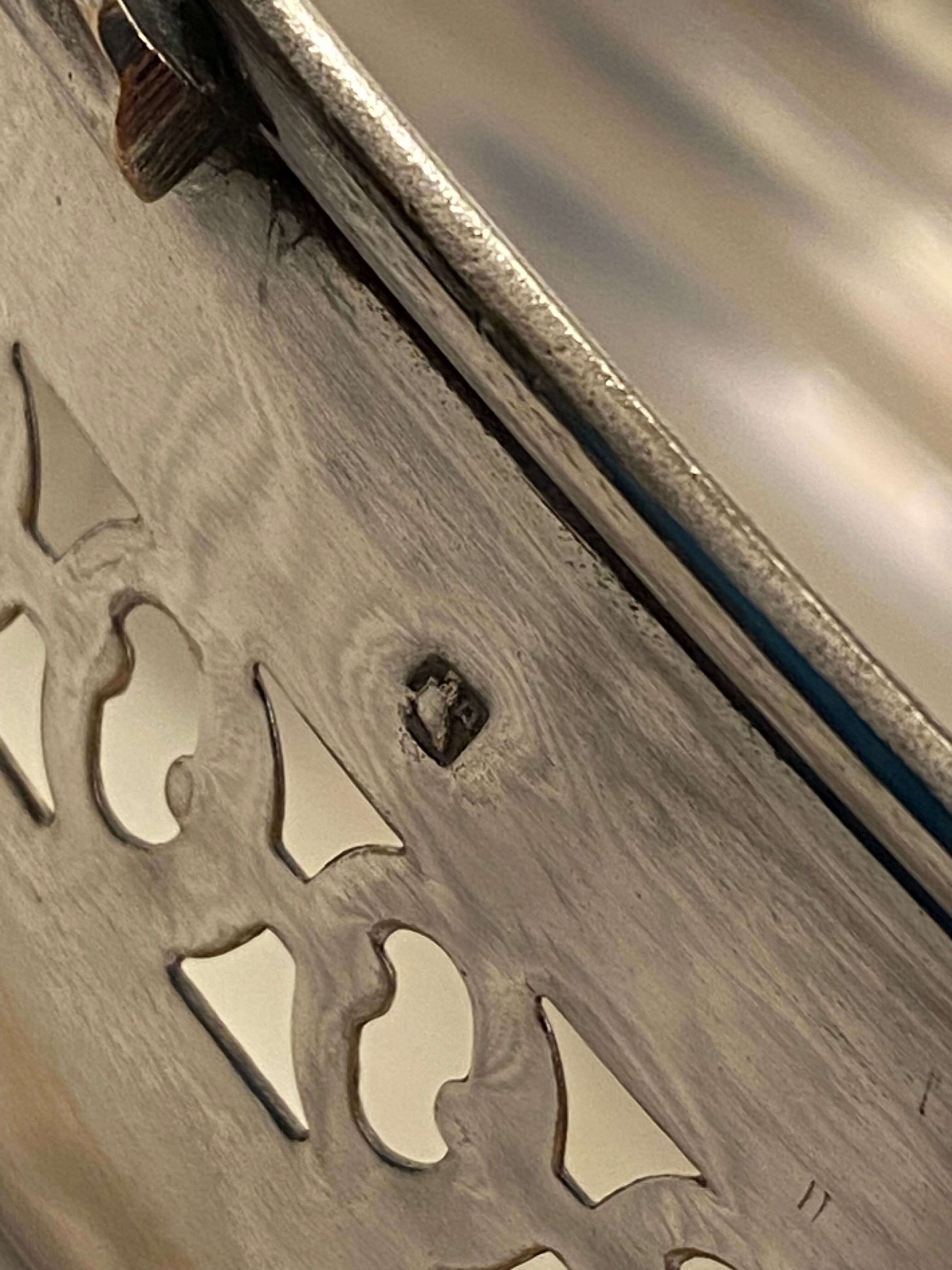 Art Deco fruit bowl in silver-plated metal and glass