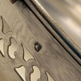 Art Deco fruit bowl in silver-plated metal and glass