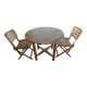Table et 2 chaises pliantes de jardin en bois naturel