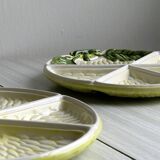 Set of 2 lemon pattern ceramic plates