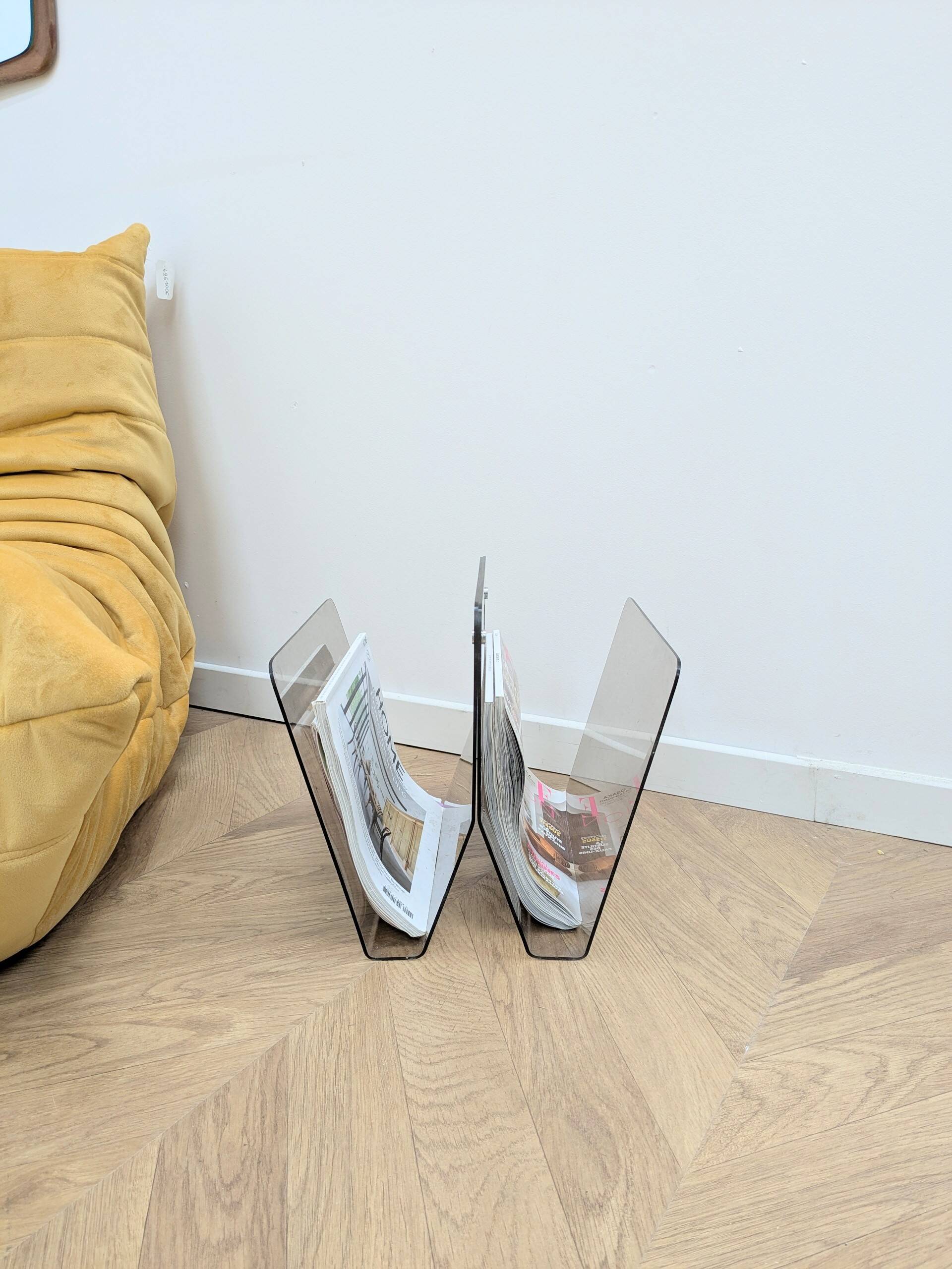 Vintage plexiglass magazine rack