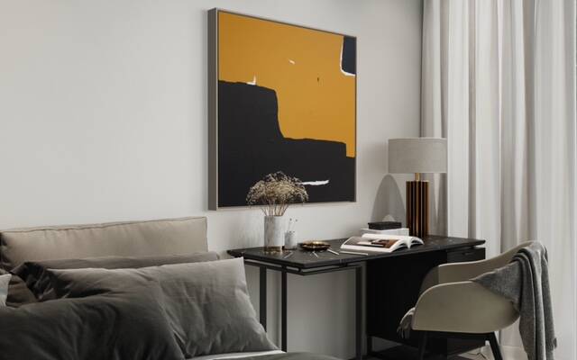 Contemporary abstract painting "Halo" square