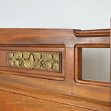 Art Nouveau bed by Mathieu Gallerey in mahogany, clematis model, circa 1920