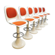 Tabourets de bar tulipes vintage space age 'duo tone'