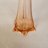 Soliflore vintage en verre rose pied en étoile.