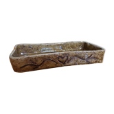 Empty rectangular pocket in sandstone pyrity signed
