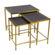 Brass and skaï side tables, 1950s