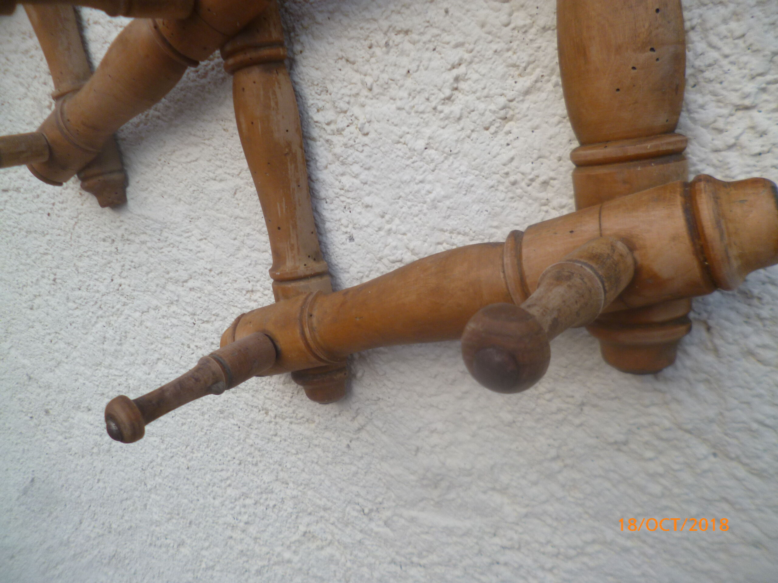 Patère porte manteau bois imitation bambou accordéon 1900