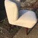 White club armchair in solid beech, Mid-Century style, Hungary, 1950s.