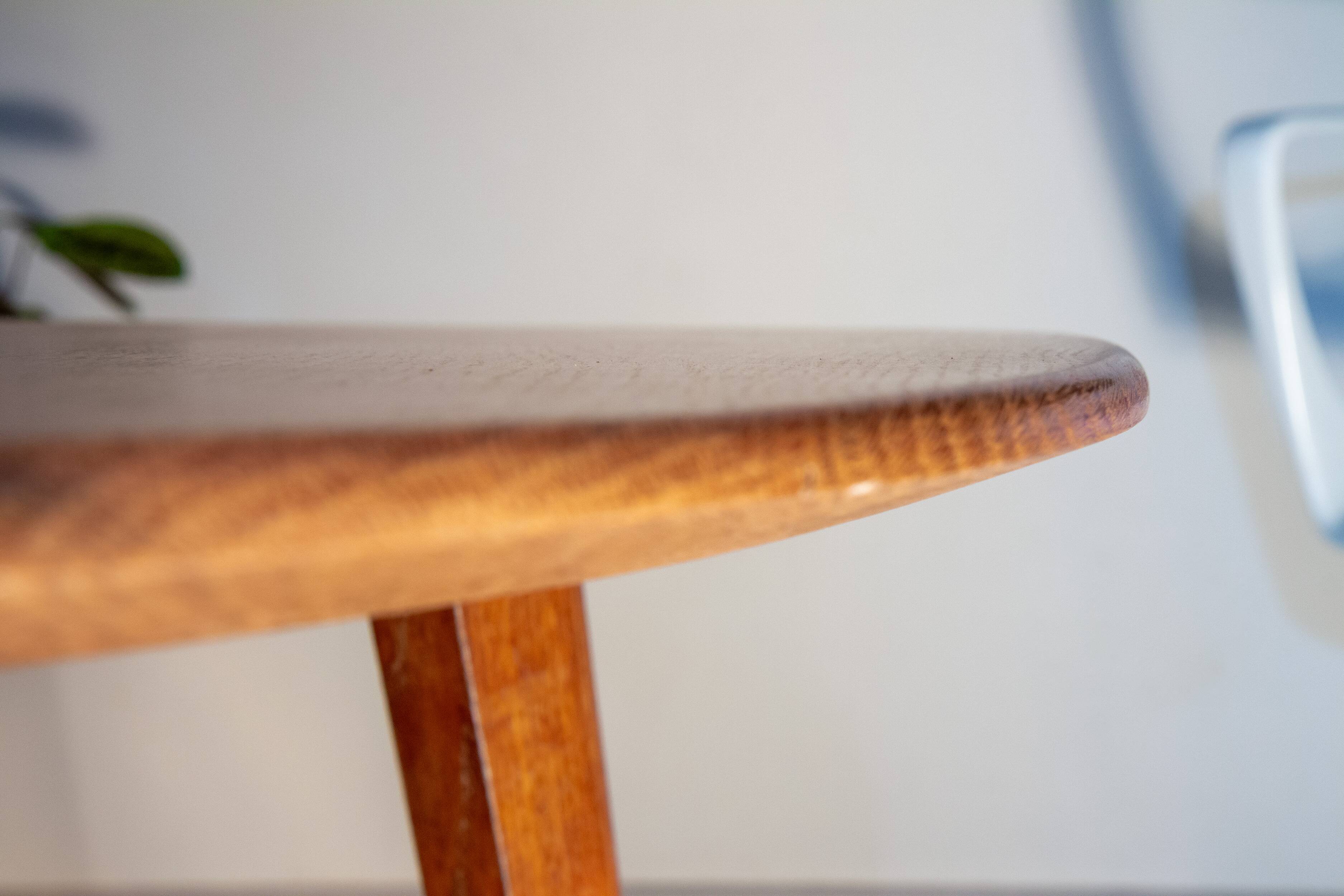 Surf-shaped coffee table, solid oak, 1950s