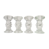 Set of four crystal glass candle holders by Staffan Gellerstedt for Pukeberg Glasbruk