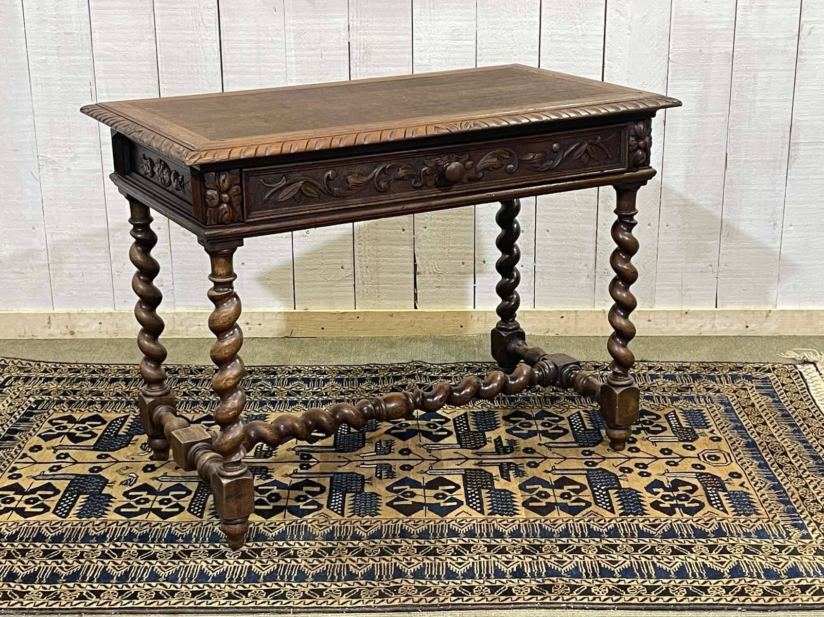 Henry II oak desk table from the early 20th century