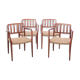 Suite of 4 Scandinavian teak armchairs model 66
