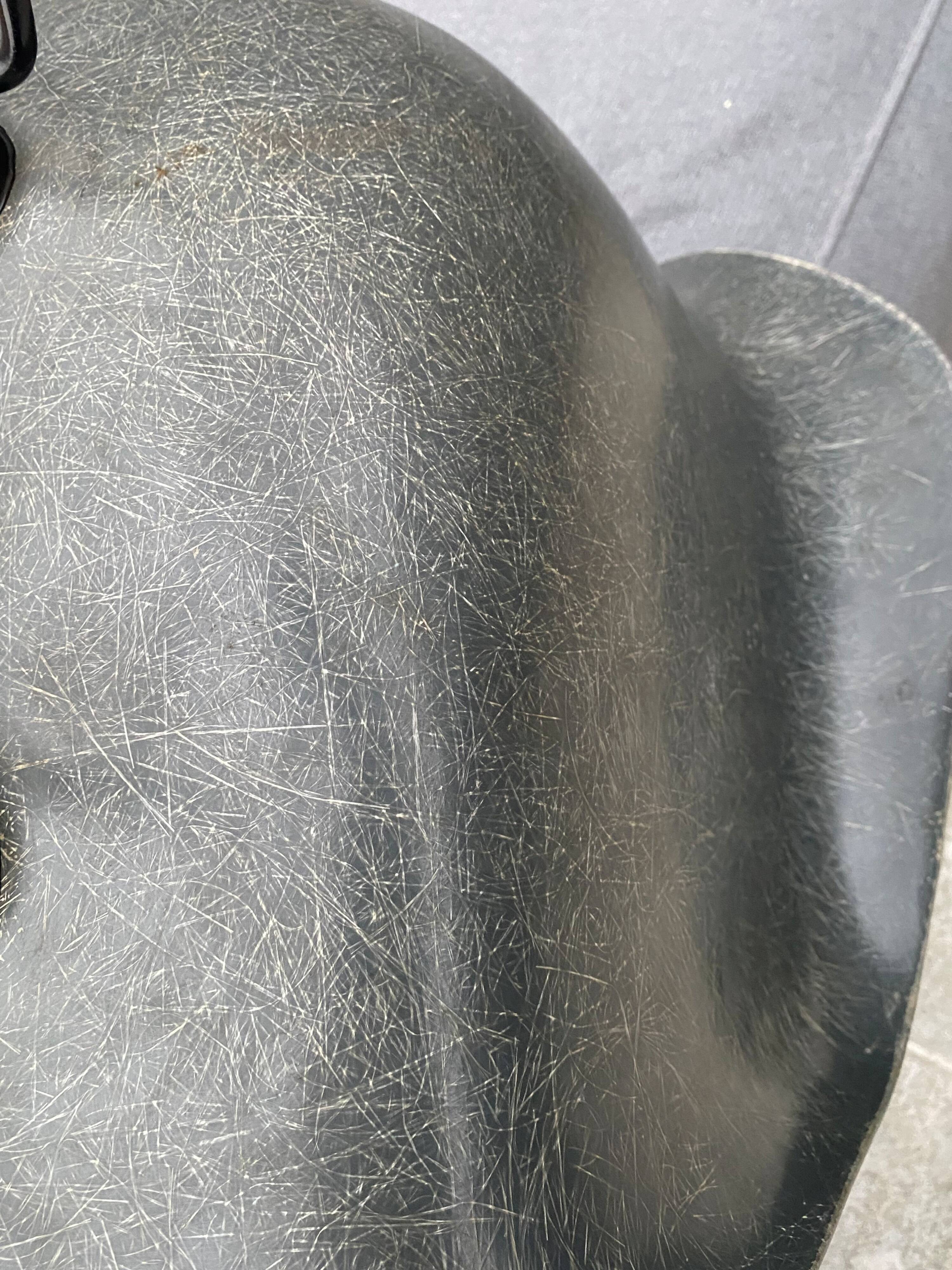 Rar eames armchair, elephant grey, zenith plastics, herman miller