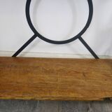 industrial cast iron and marble console table