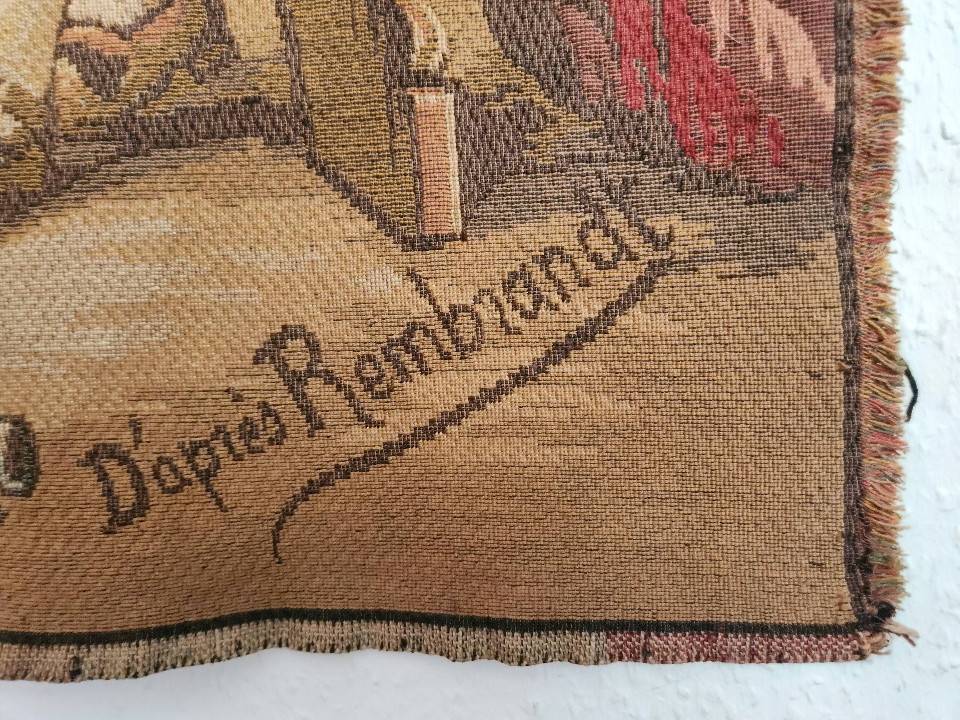 French wall tapestry Gobelin Tapestry "Jolly Men" "After Rembrandt"