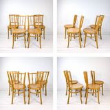 4pcs Vintage Cafe Chair Spacers Chairs Wooden Chair Mid Century Retro Bistro Chair Turned