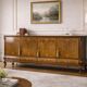 Cabinet de salon en noyer marqueté, années 1950