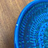 Large wall plate Rimini Blu Italian mid-century by Aldo Londi for Bitossi, 1960s.