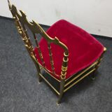 Chaise Chiavari en laiton vintage