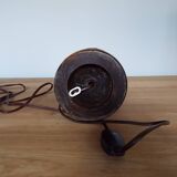 Carved turned wooden lamp base