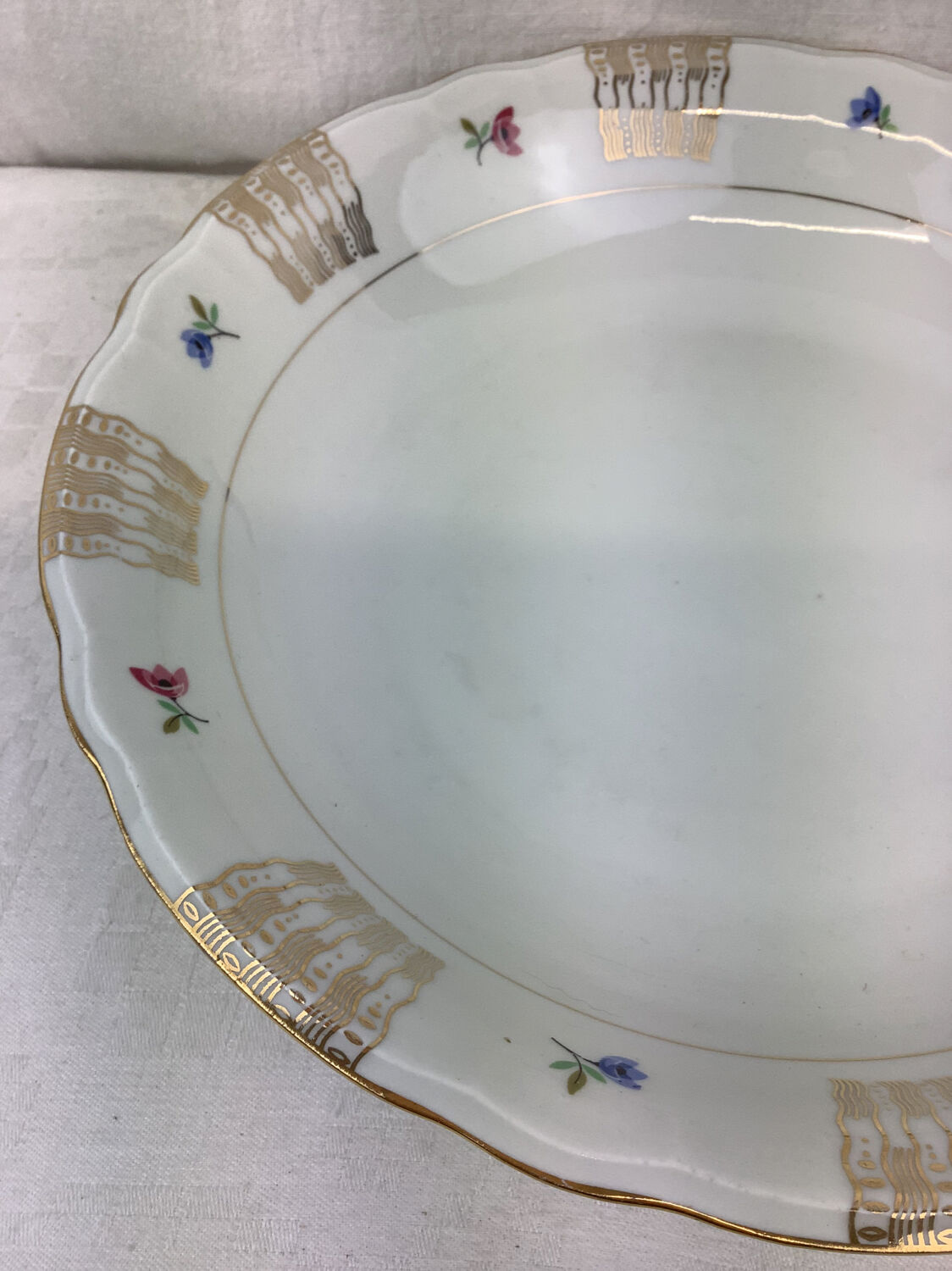 Round hollow dish made in France Limoges Porcelain