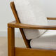 Pair of vintage armchairs in solid wood – new white fabric