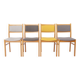 Set of 4 Vintage German Dining Chairs, Beechwood & Multicolor Upholstery