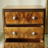 Chest of drawers art deco in walnut