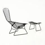 "Bird" armchair and ottoman by Harry Bertoia for Knoll, 1960s