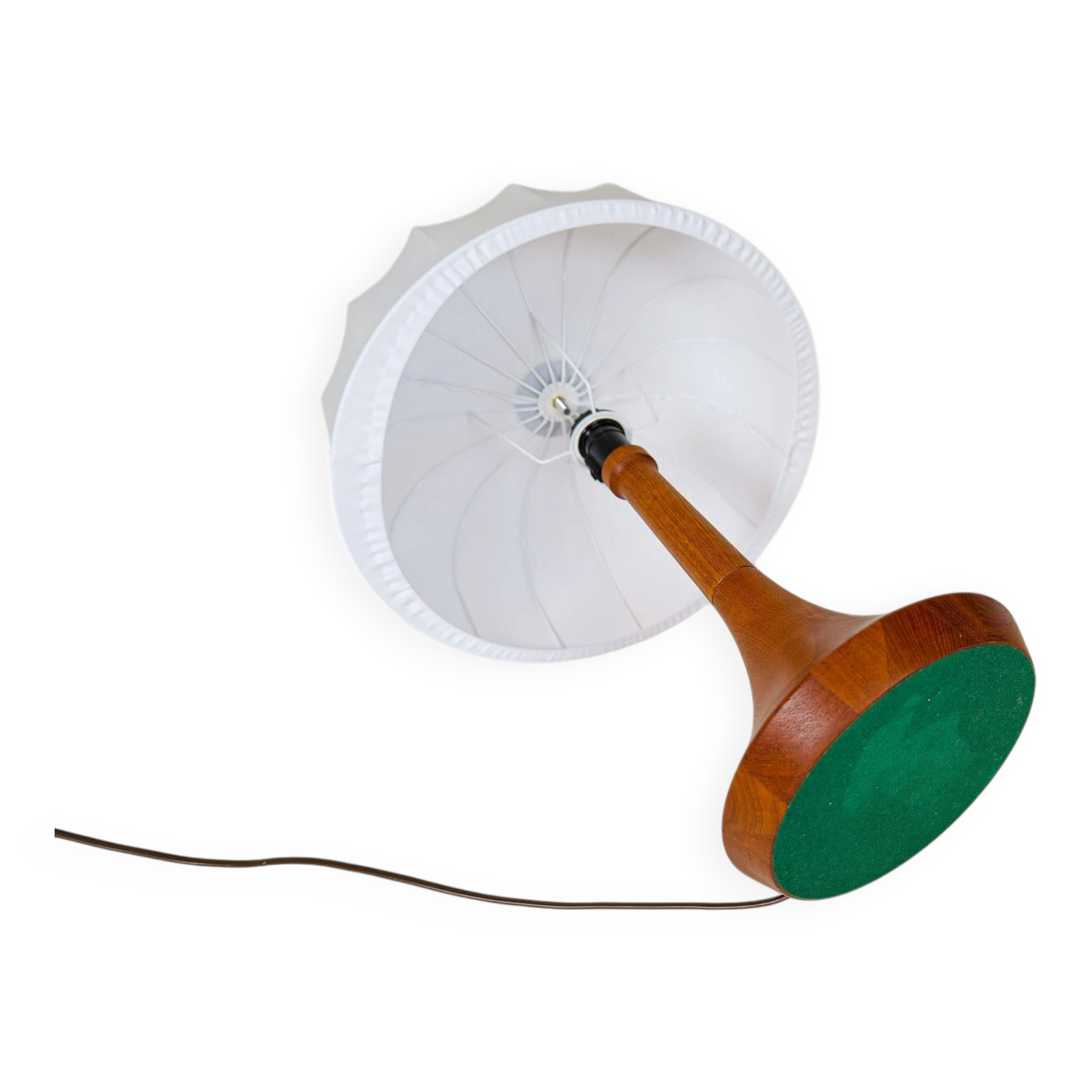 Mid-century table lamp in solid teak by Lisbeth Brams, Denmark, 1960s.