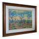 Peinture à l'huile sur panneau paysage campagne prairie fleurie signée