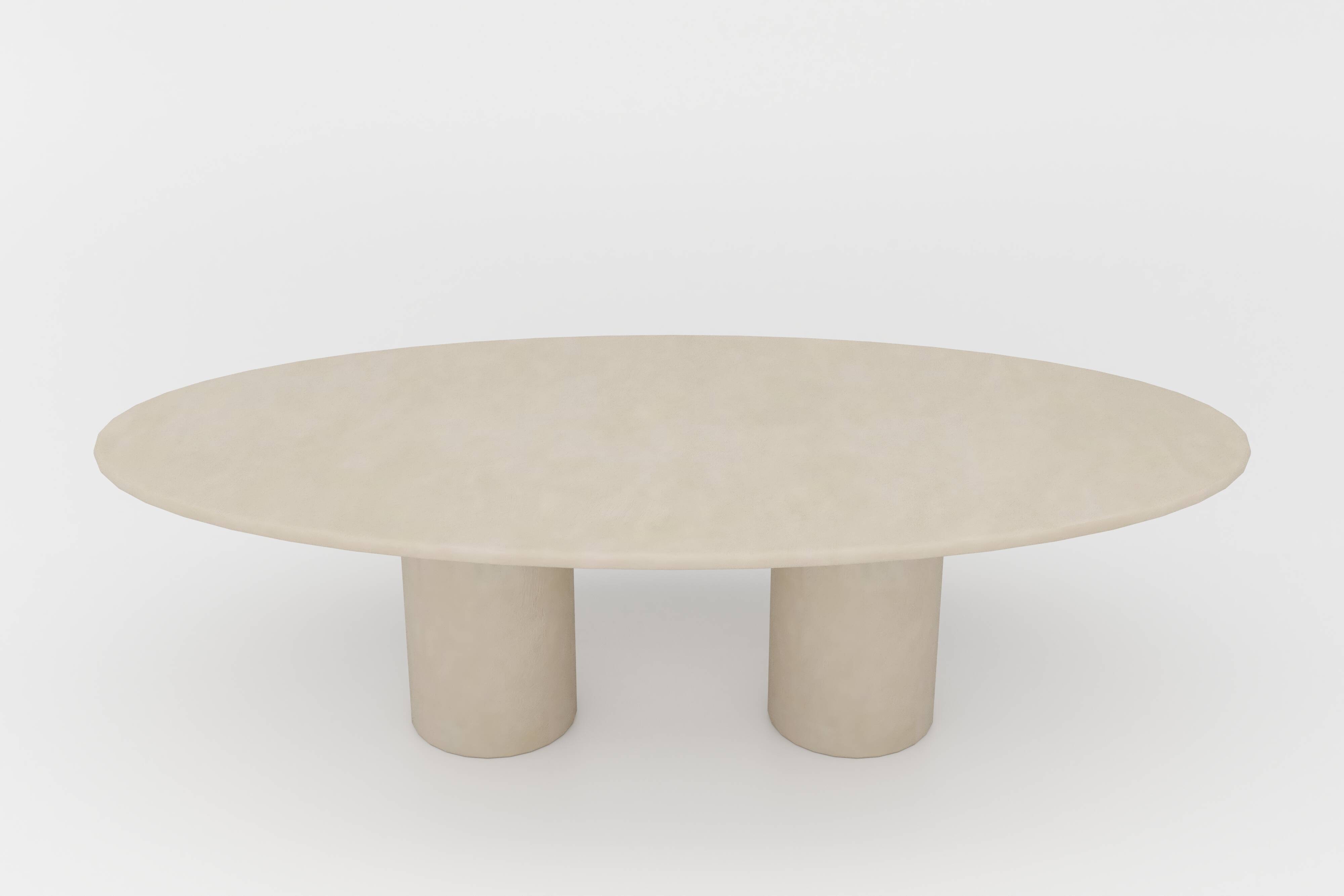 Handcrafted w/ Plaster - Textured Dining Table “Ellipsis” – Oval Shape 260