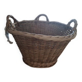 Old wicker basket with 3 handles.