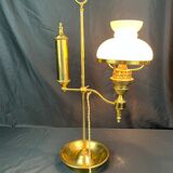 Ancienne lampe Quintet globe opaline XXème