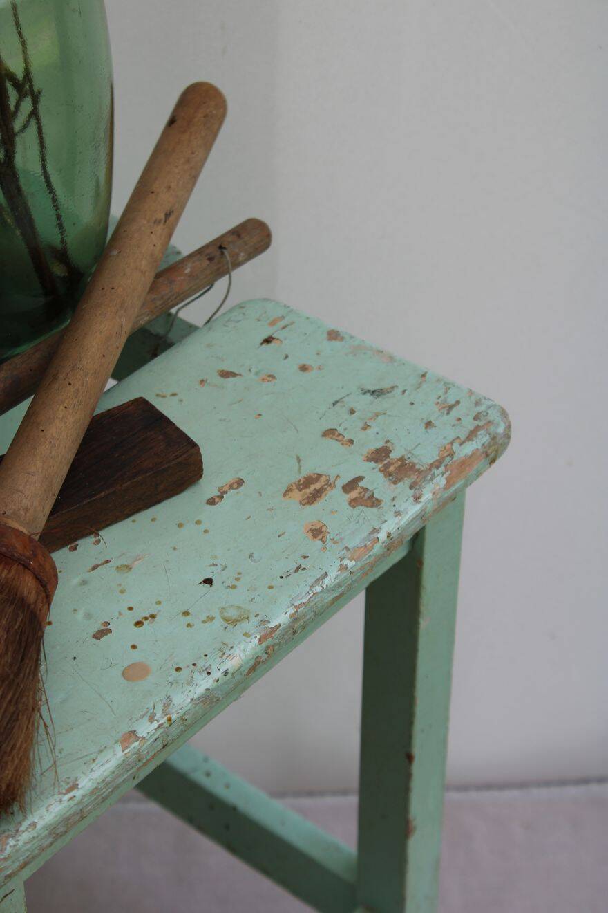 Wooden workshop stool