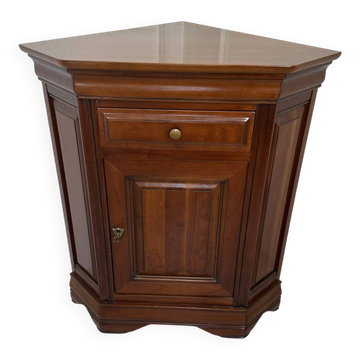 Cabinet d'angle vintage français en bois massif par ernest ménard