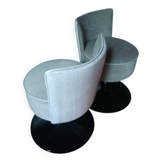 Pair of vintage 1970s swivel chairs