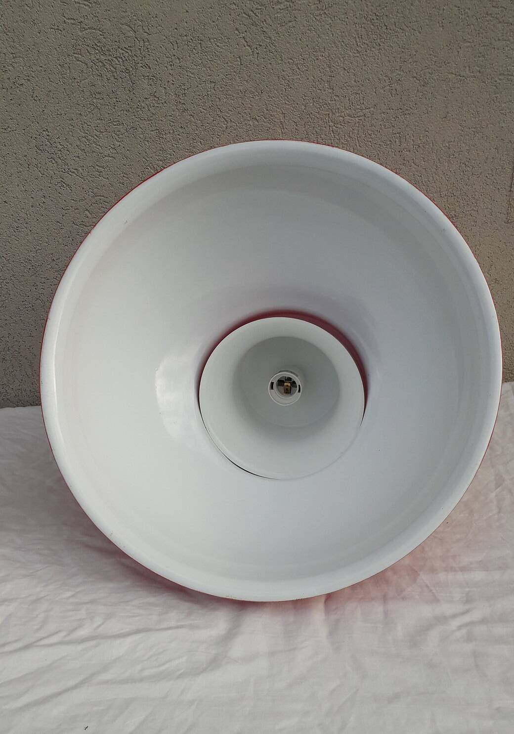 Red metal pendant light