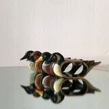 4 wooden napkin rings in the shape of a duck, made by Thiriet in France