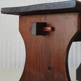 2 Tabourets / bancs de ferme XS en bois massif ancien
