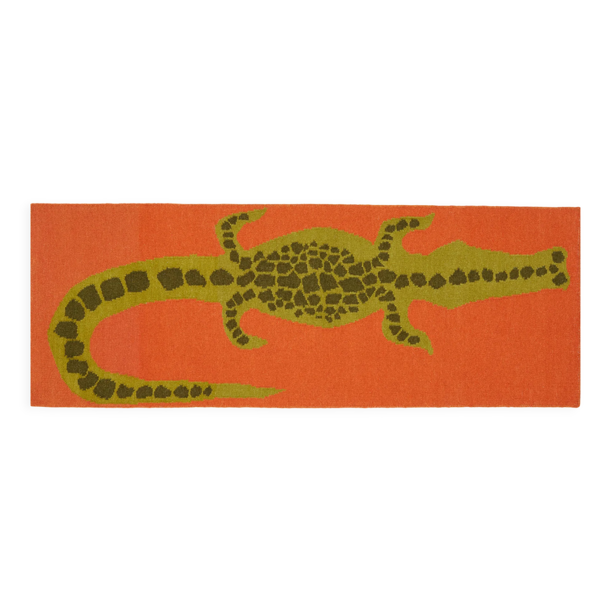 Crocodile wool runner rug