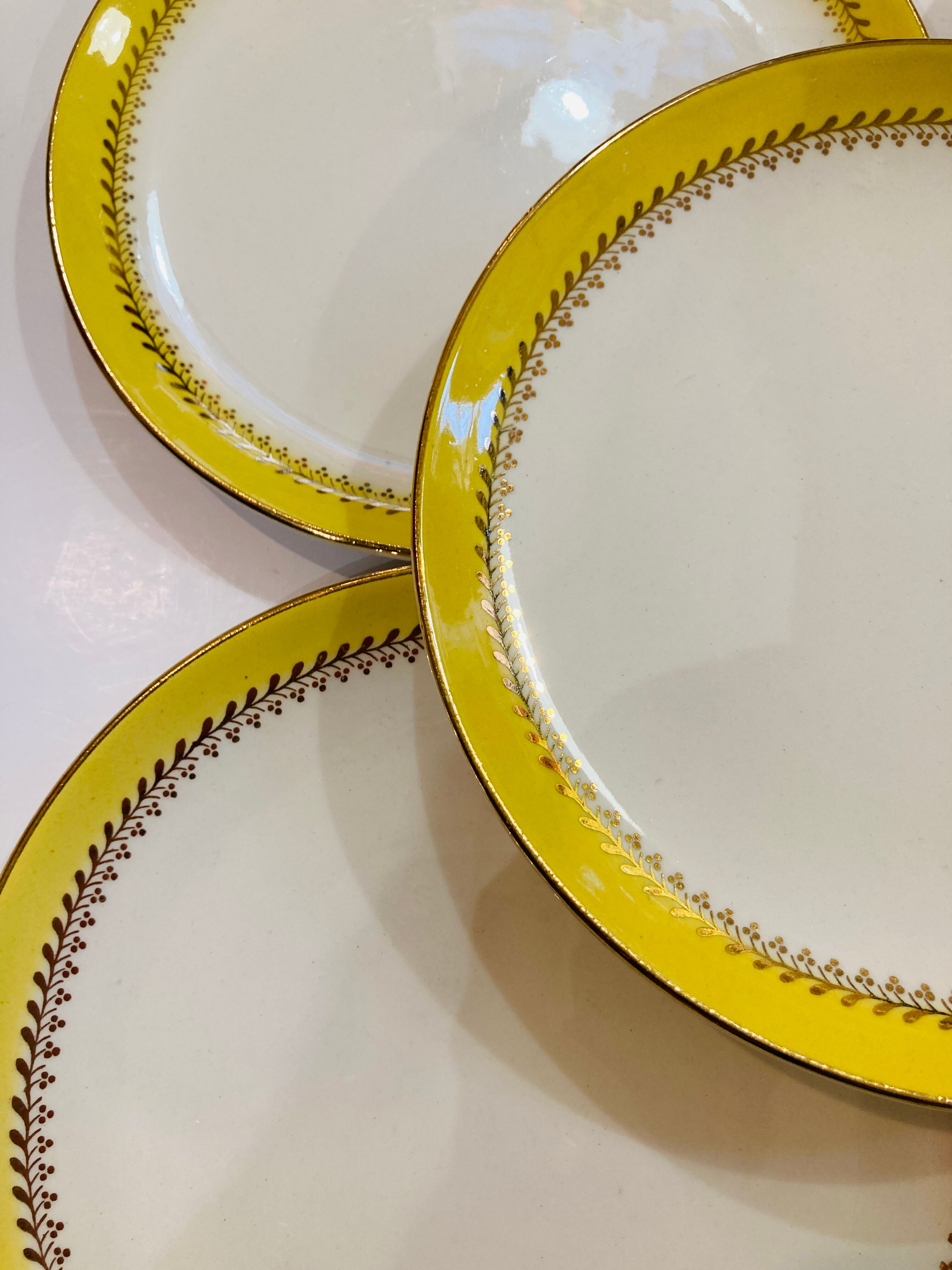 5 plates Biarritz yellow and golden