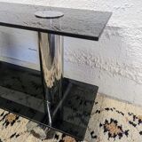 Console smoked glass and chrome - Italian design 70s