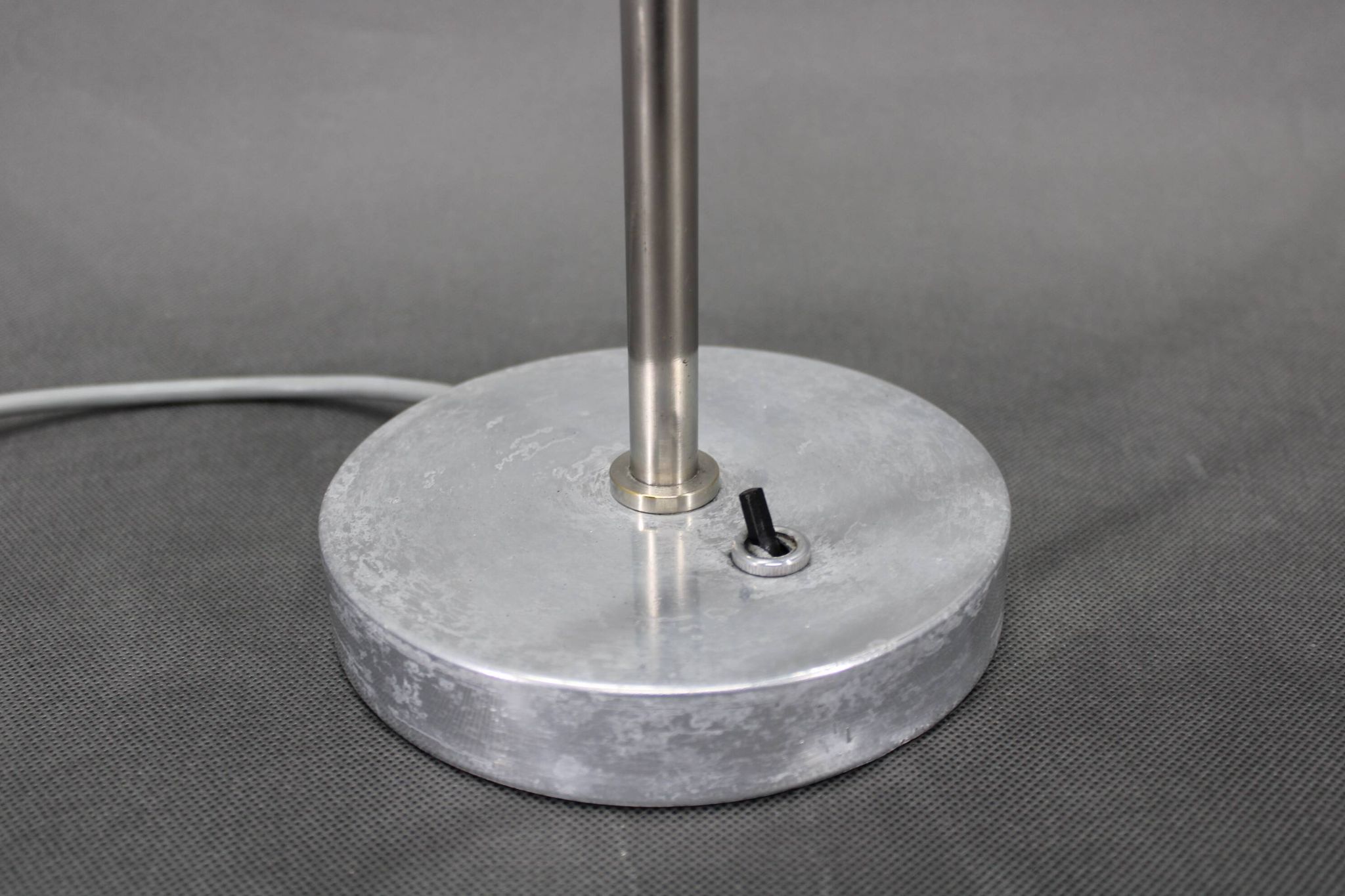 1940s Art Deco Nickel Banker Table Lamp, Czechoslovakia
