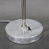 1940s Art Deco Nickel Banker Table Lamp, Czechoslovakia