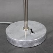 1940s Art Deco Nickel Banker Table Lamp, Czechoslovakia