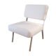 Armchair 60s chrome metal fabric buckle
