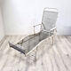 Chaise longue d’infirmerie originale en acier, France années 1930