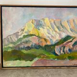 Signed mountain landscape